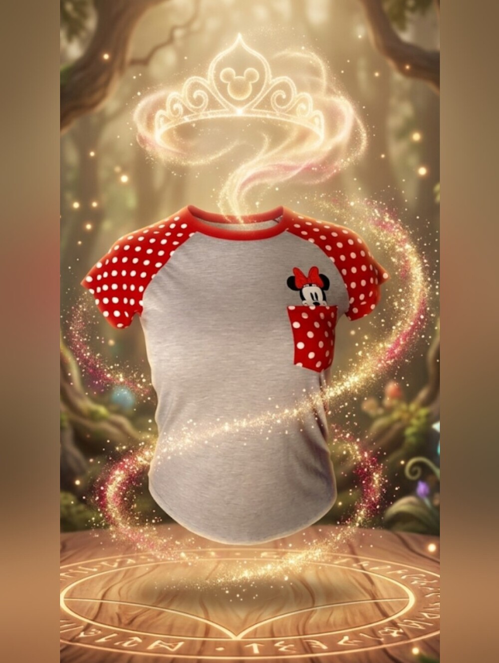 Disney Parks Minnie Mouse Polka Dot Raglan Tee